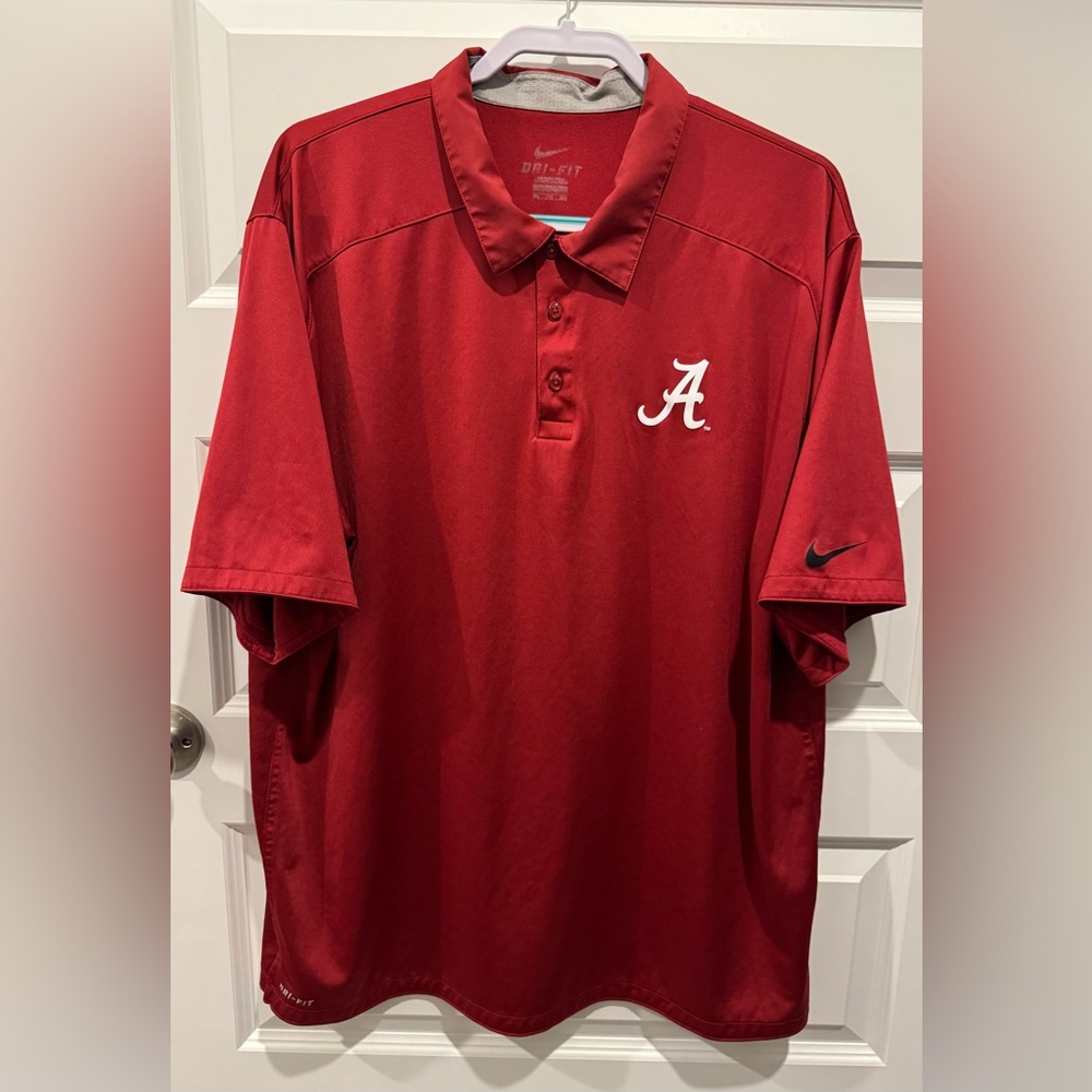 **Nike Alabama Crimson Tide Dri-FIT Red Polo Shirt Men's XXL Performance Golf**